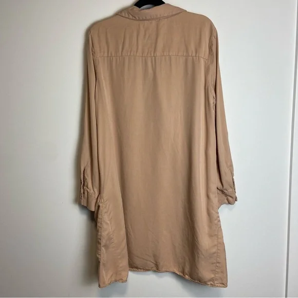 Zara shirt dress button down pockets lyocell tencell medium - Picture 3 of 10